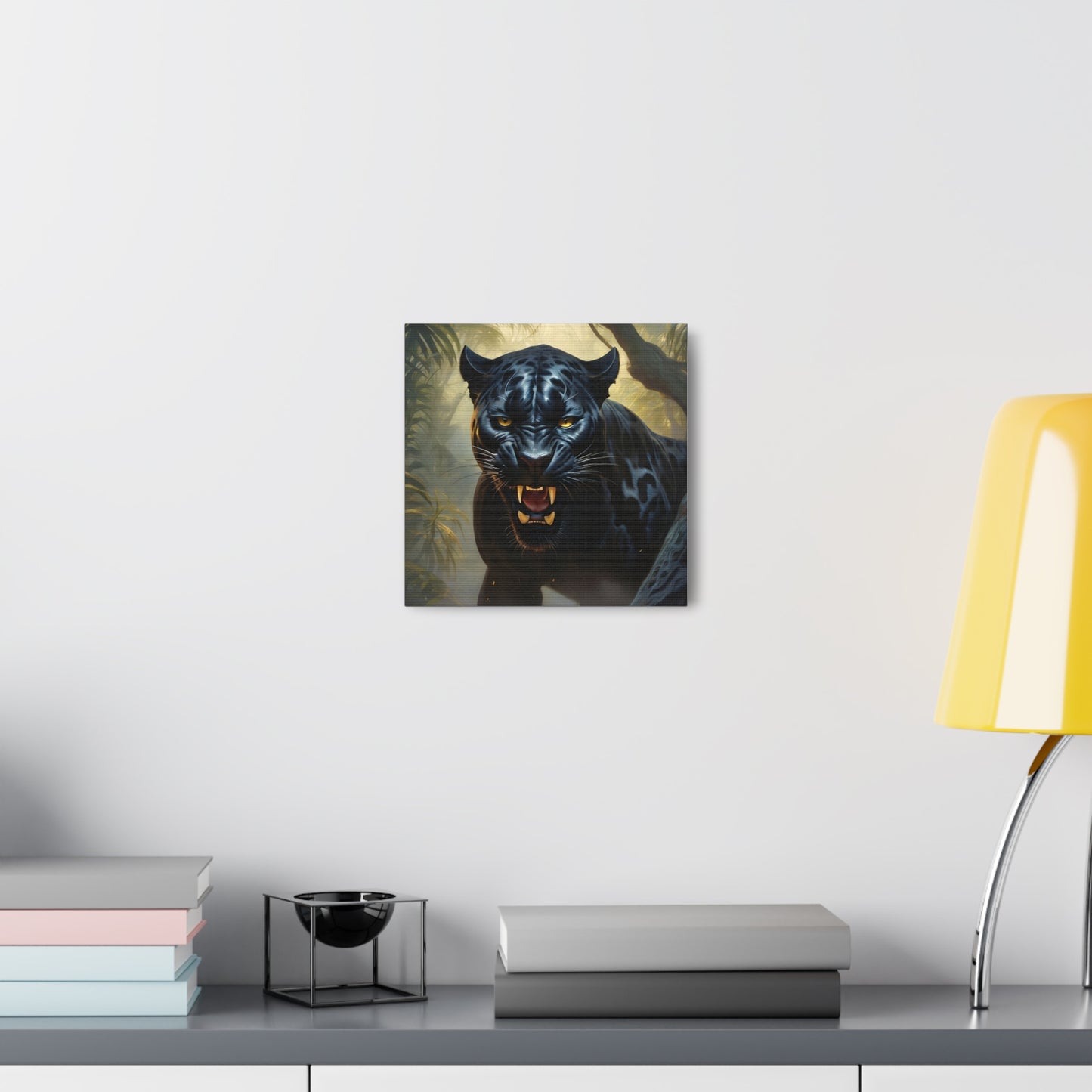 Roaring Black Panther in the Jungle Wall Art