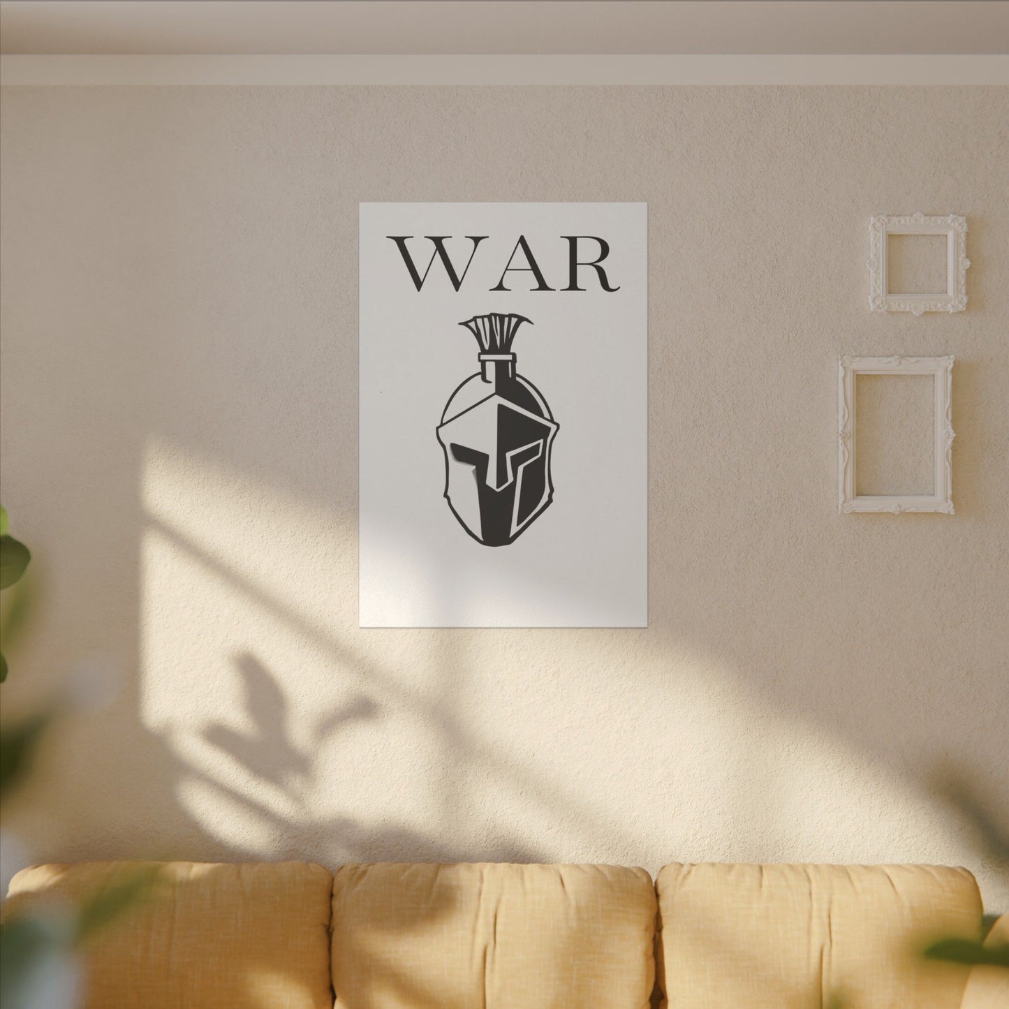 WAR- Canvas with Spartan Helmet