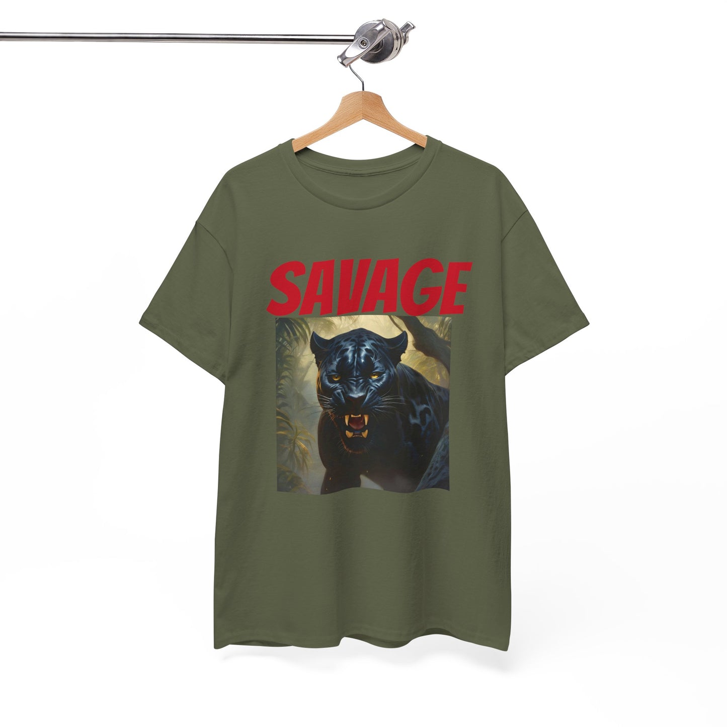 Panther In The Jungle- (Unisex Heavy Cotton Tee)
