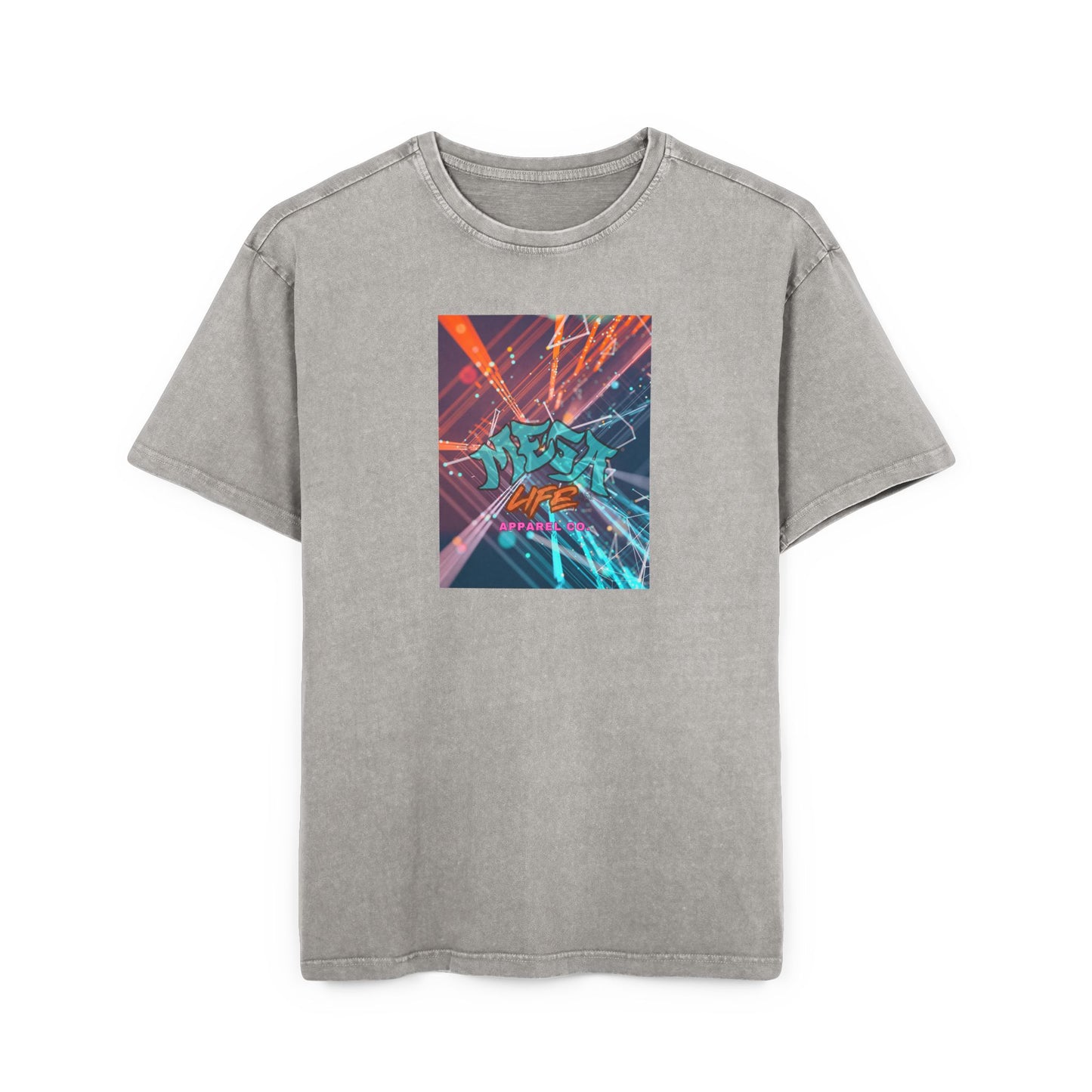 MegaLife- Men's Acid Washed Oversized Graphic Tee
