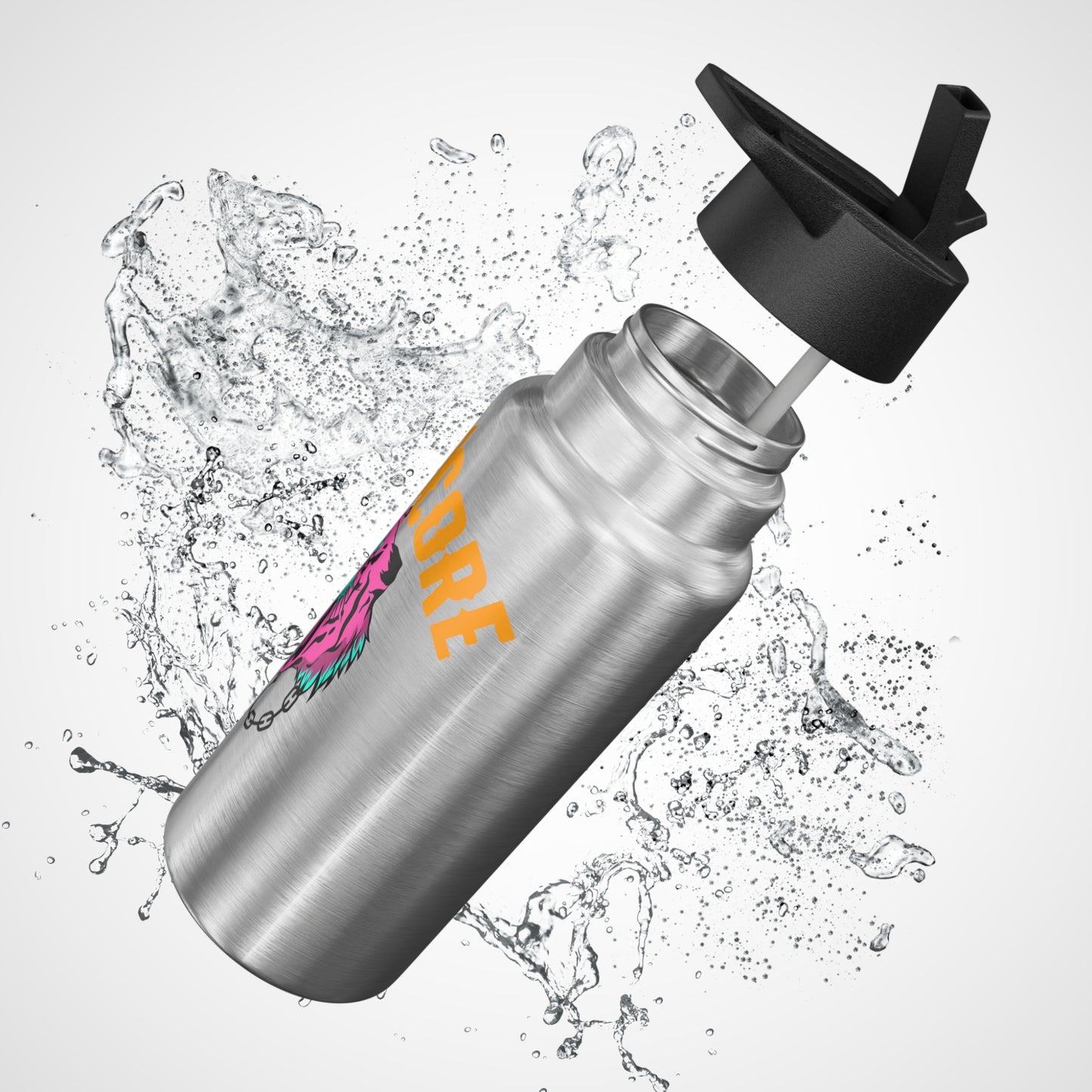 Tumbler - Hardcore Tiger Roaring with Chain Design, 32oz