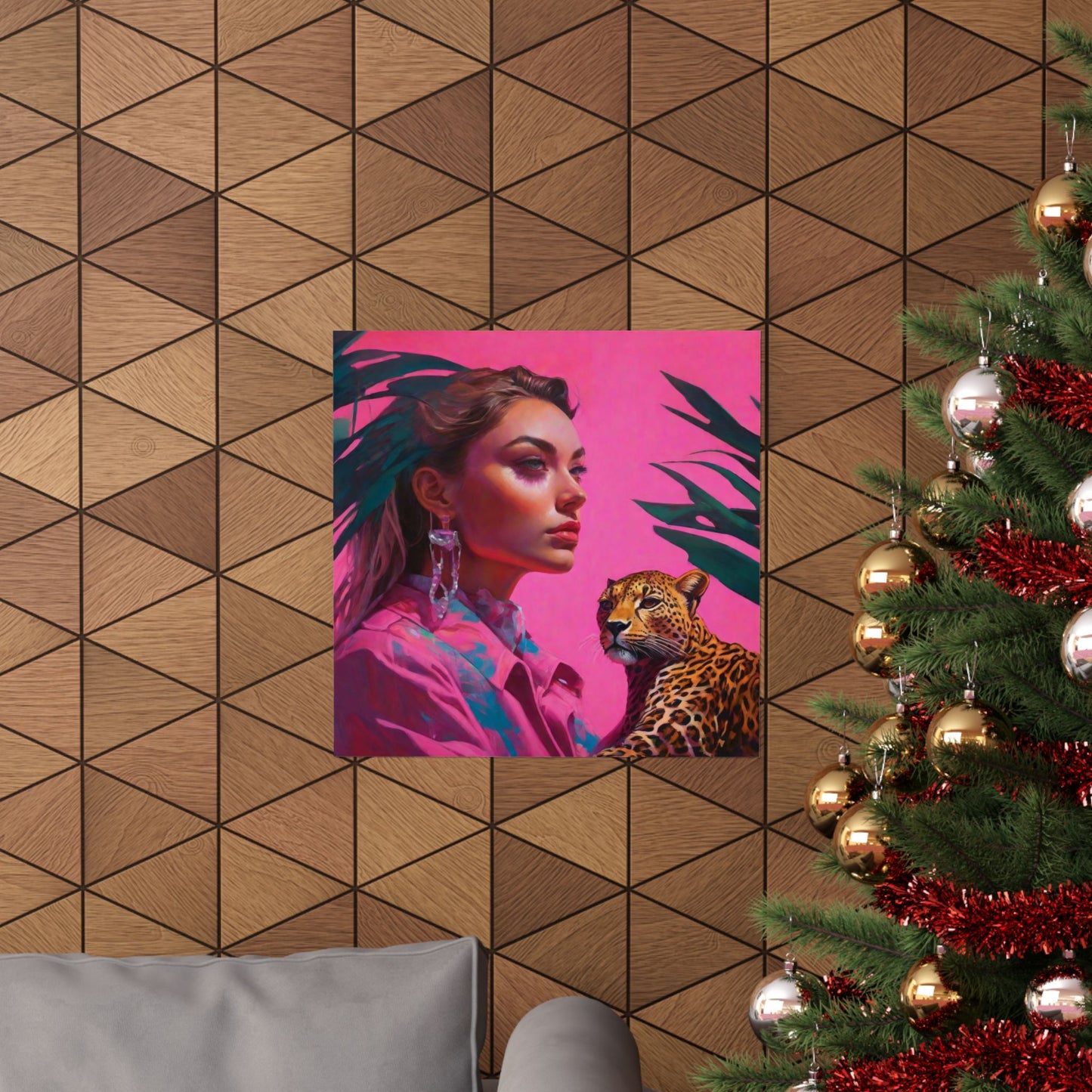 Vertical Posters - Ai Girl with Cheetah Print