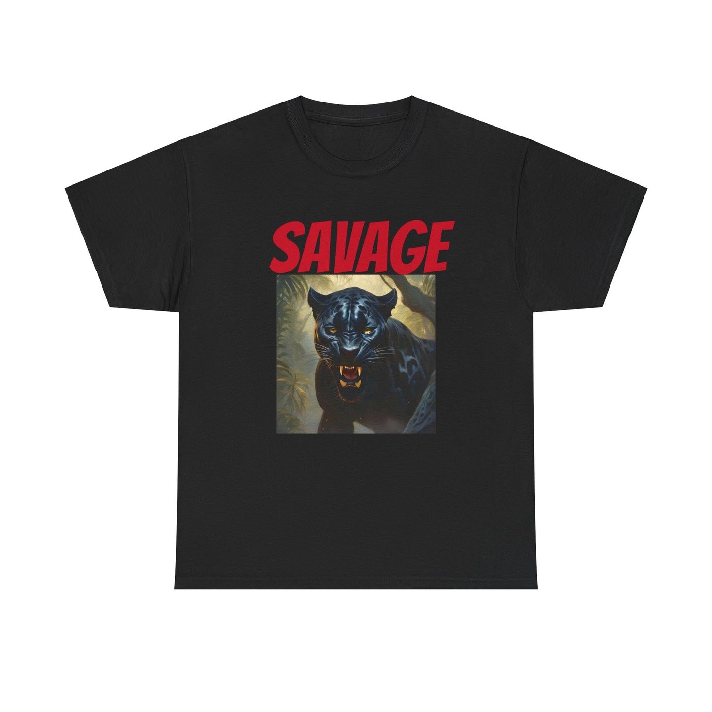 Panther In The Jungle- (Unisex Heavy Cotton Tee)