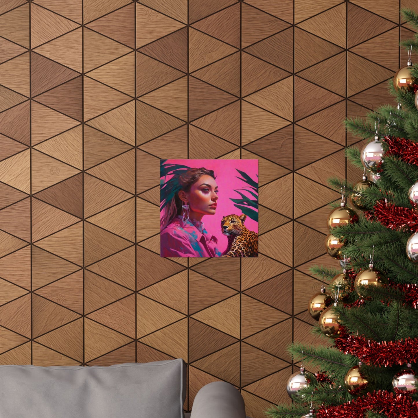 Vertical Posters - Ai Girl with Cheetah Print