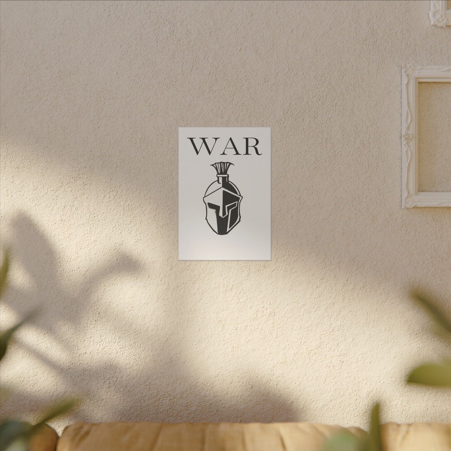 WAR- Canvas with Spartan Helmet