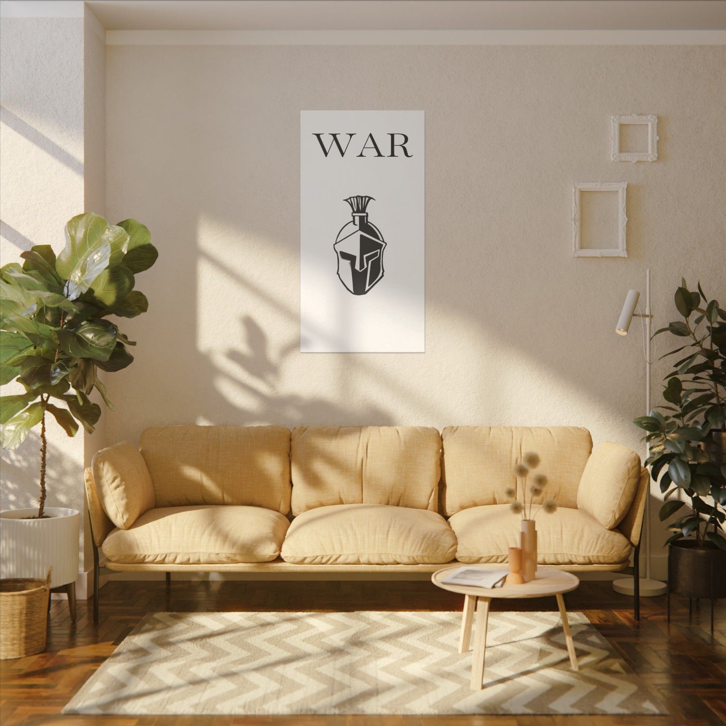 WAR- Canvas with Spartan Helmet