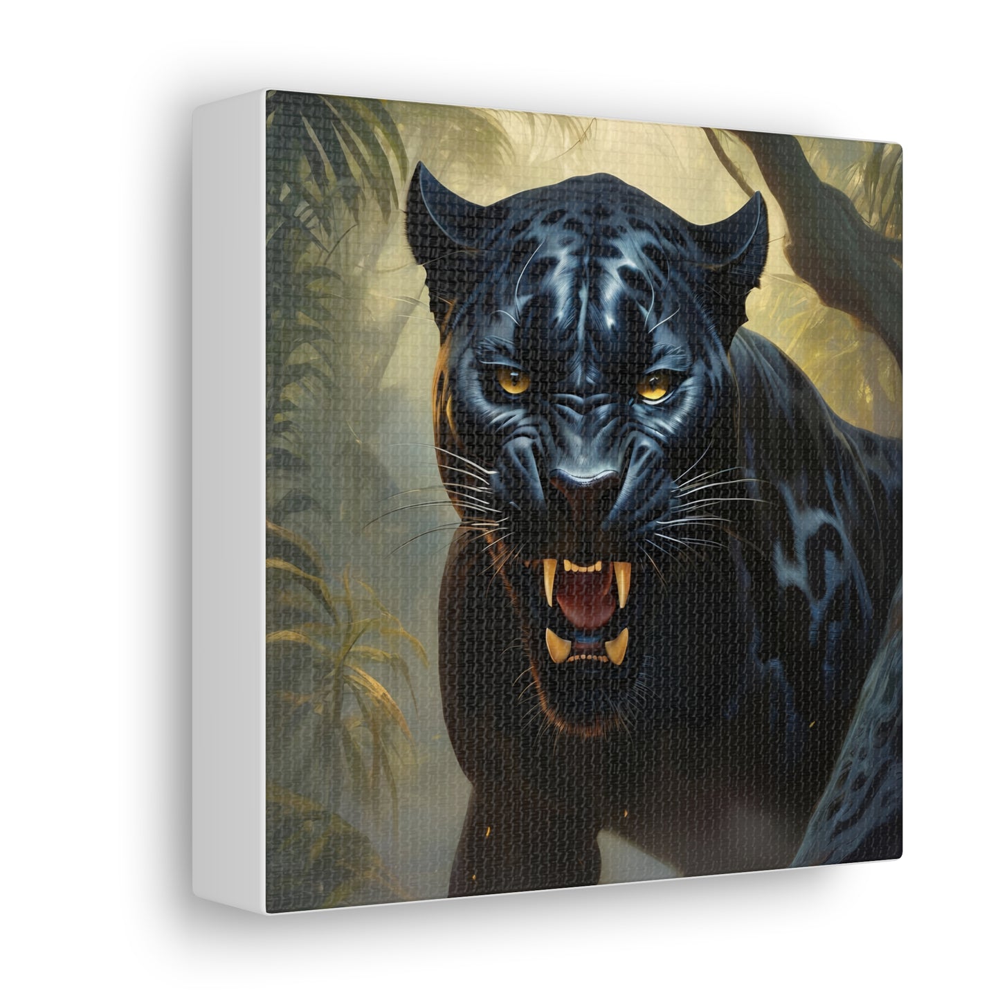 Roaring Black Panther in the Jungle Wall Art