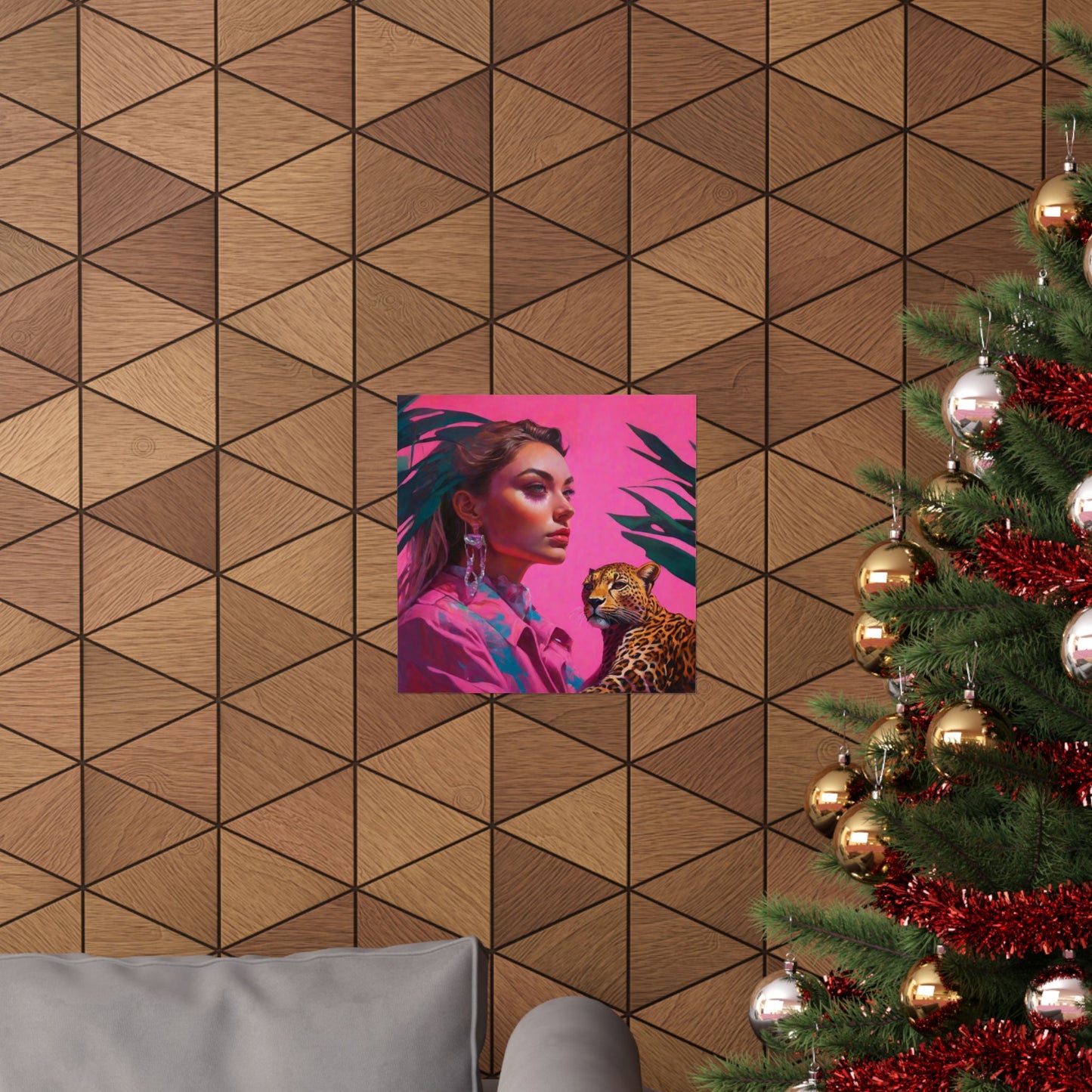 Vertical Posters - Ai Girl with Cheetah Print