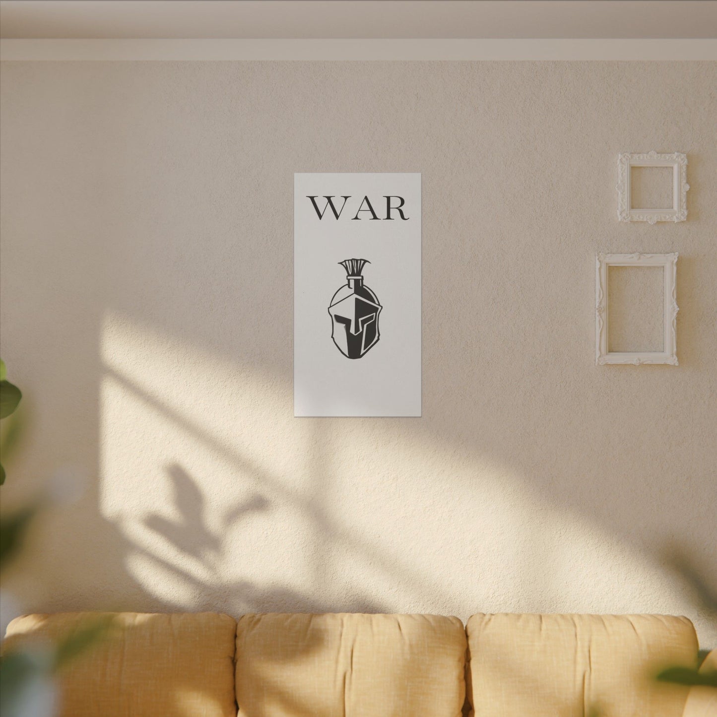 WAR- Canvas with Spartan Helmet