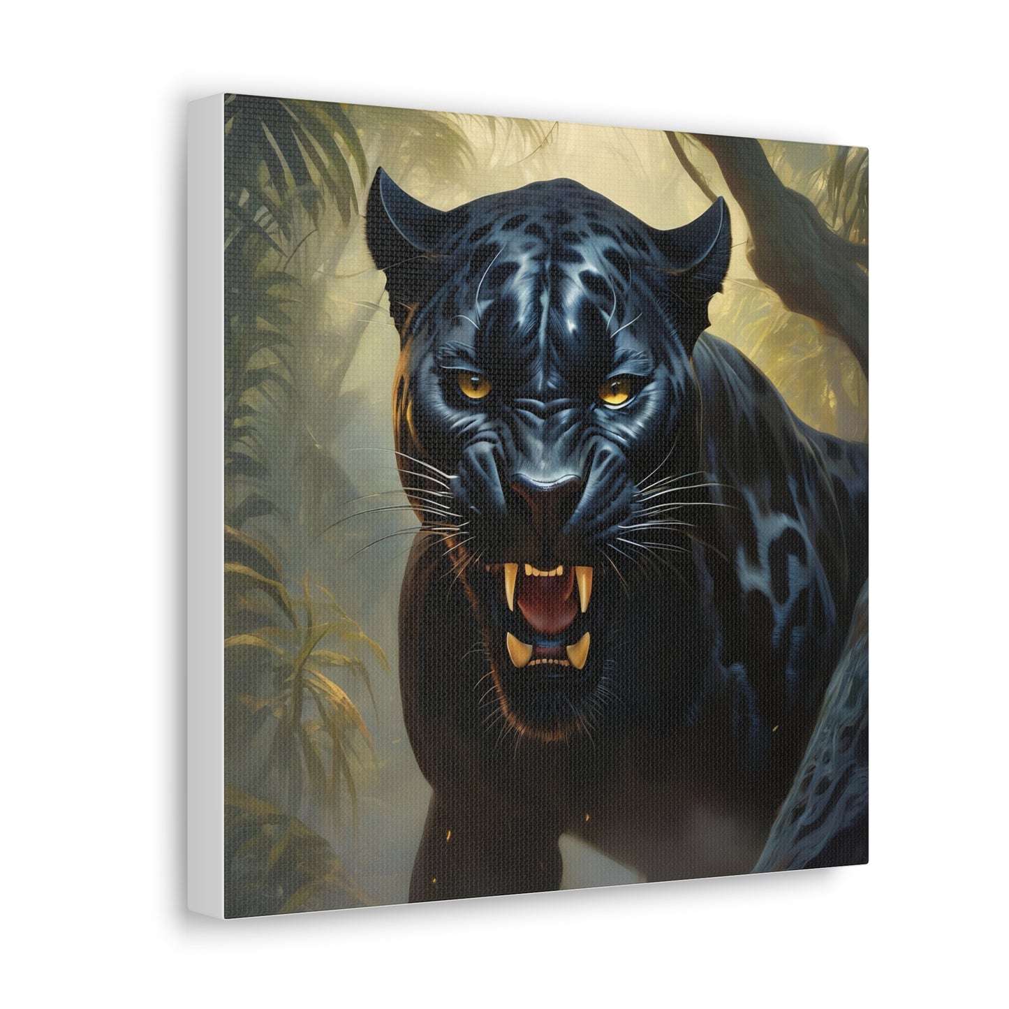 Roaring Black Panther in the Jungle Wall Art