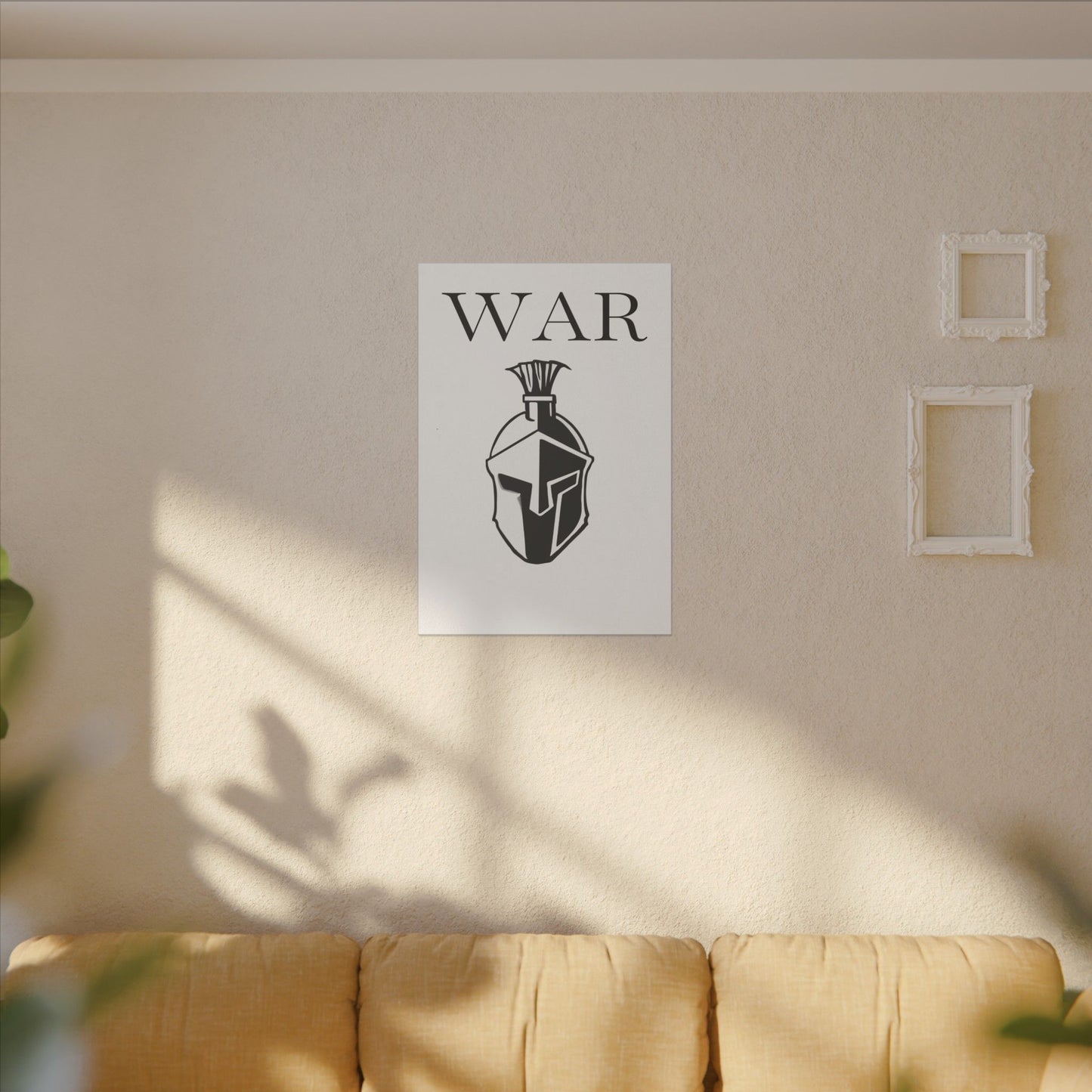 WAR- Canvas with Spartan Helmet