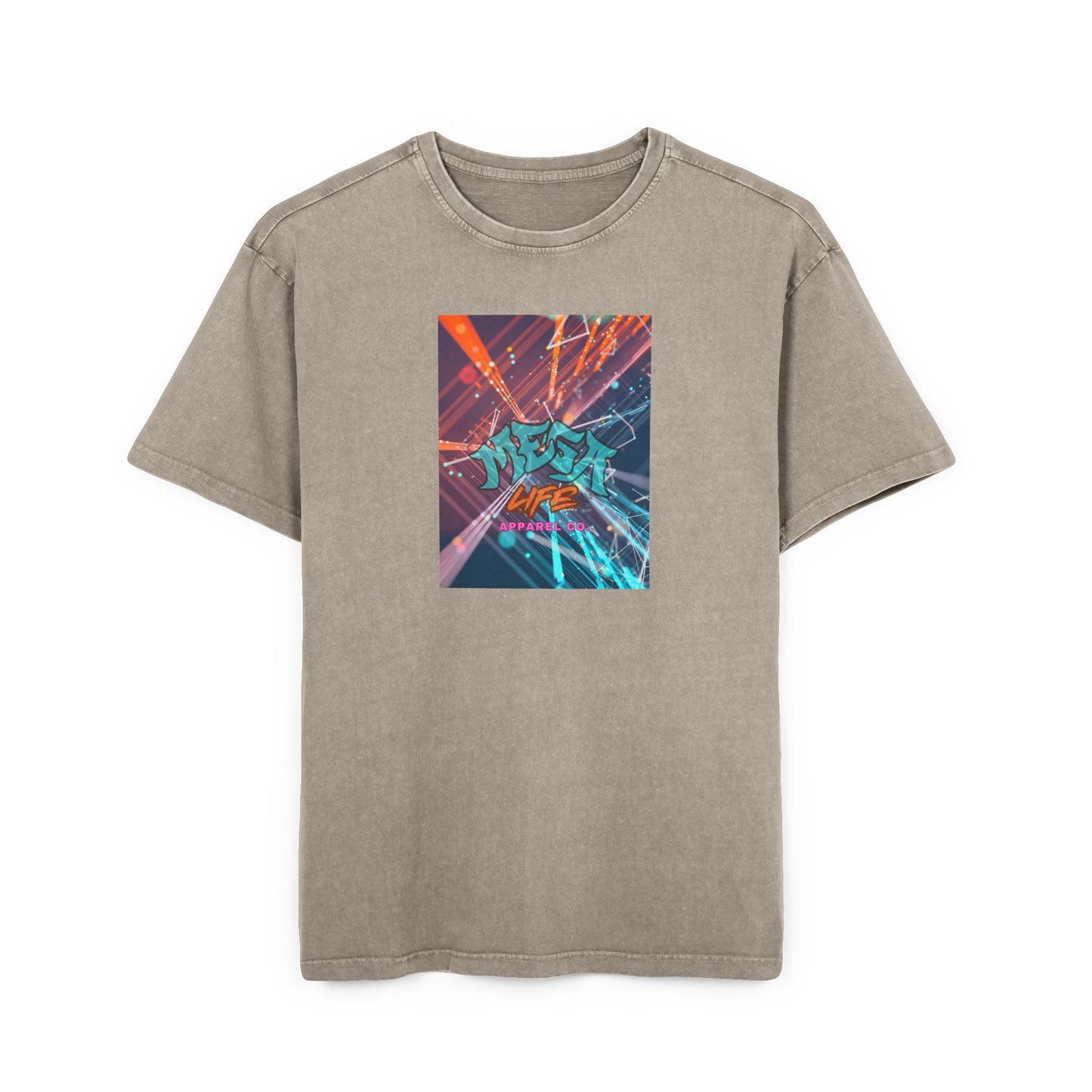 MegaLife- Men's Acid Washed Oversized Graphic Tee
