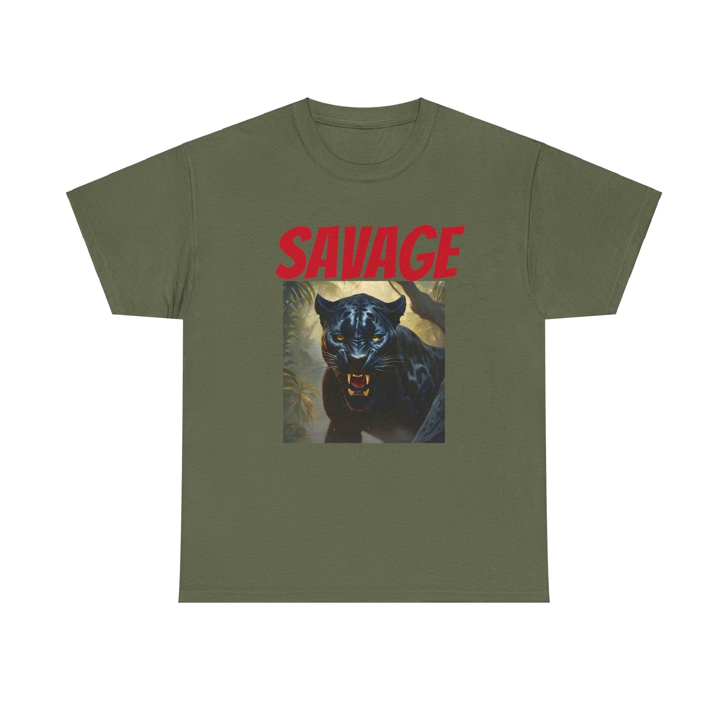 Panther In The Jungle- (Unisex Heavy Cotton Tee)