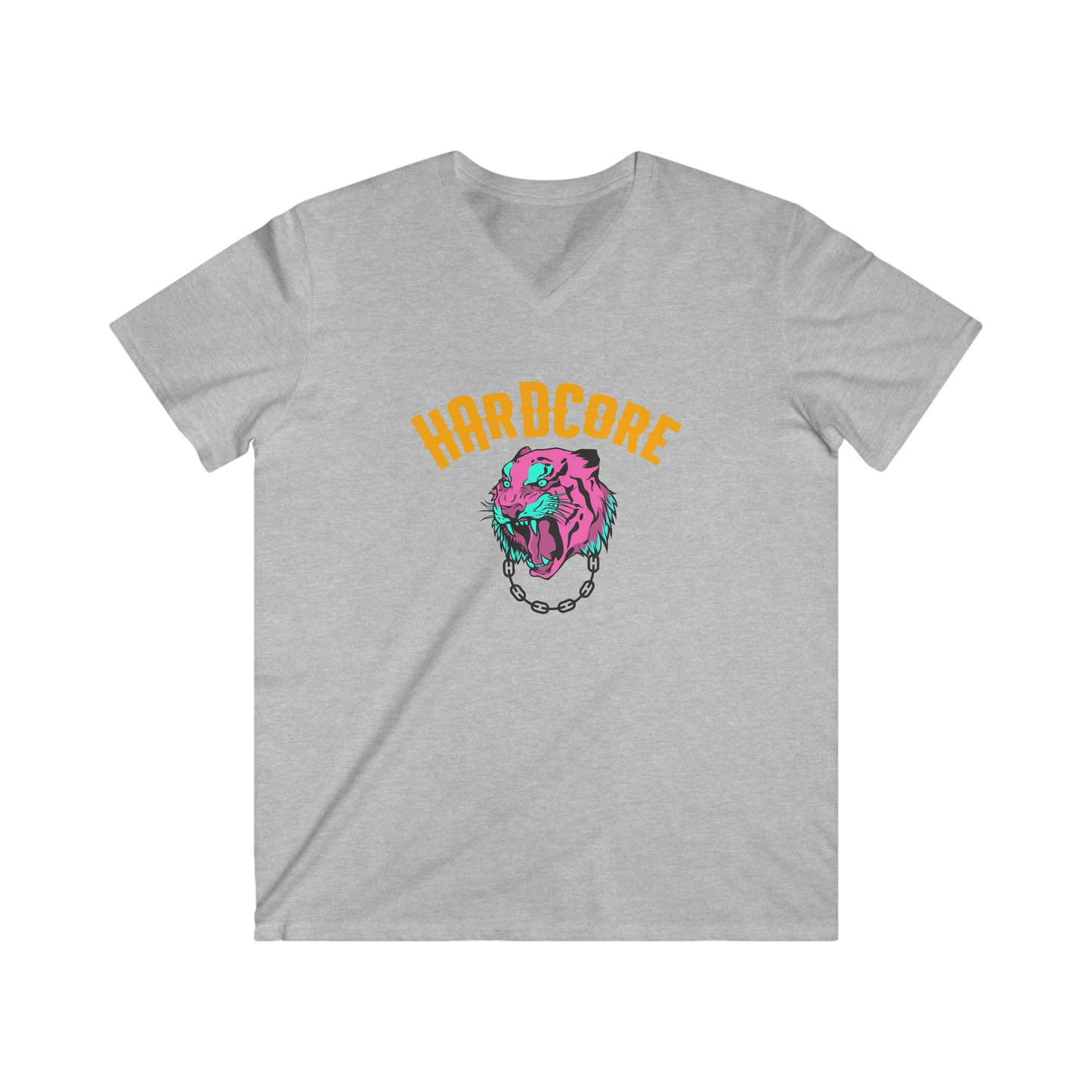 "Hardcore" (Men's Fitted V-Neck Short Sleeve Tee)