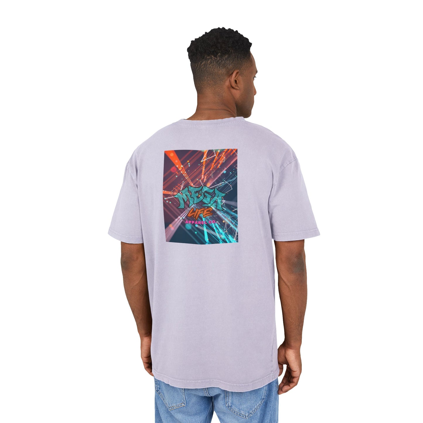 MegaLife- Men's Acid Washed Oversized Graphic Tee