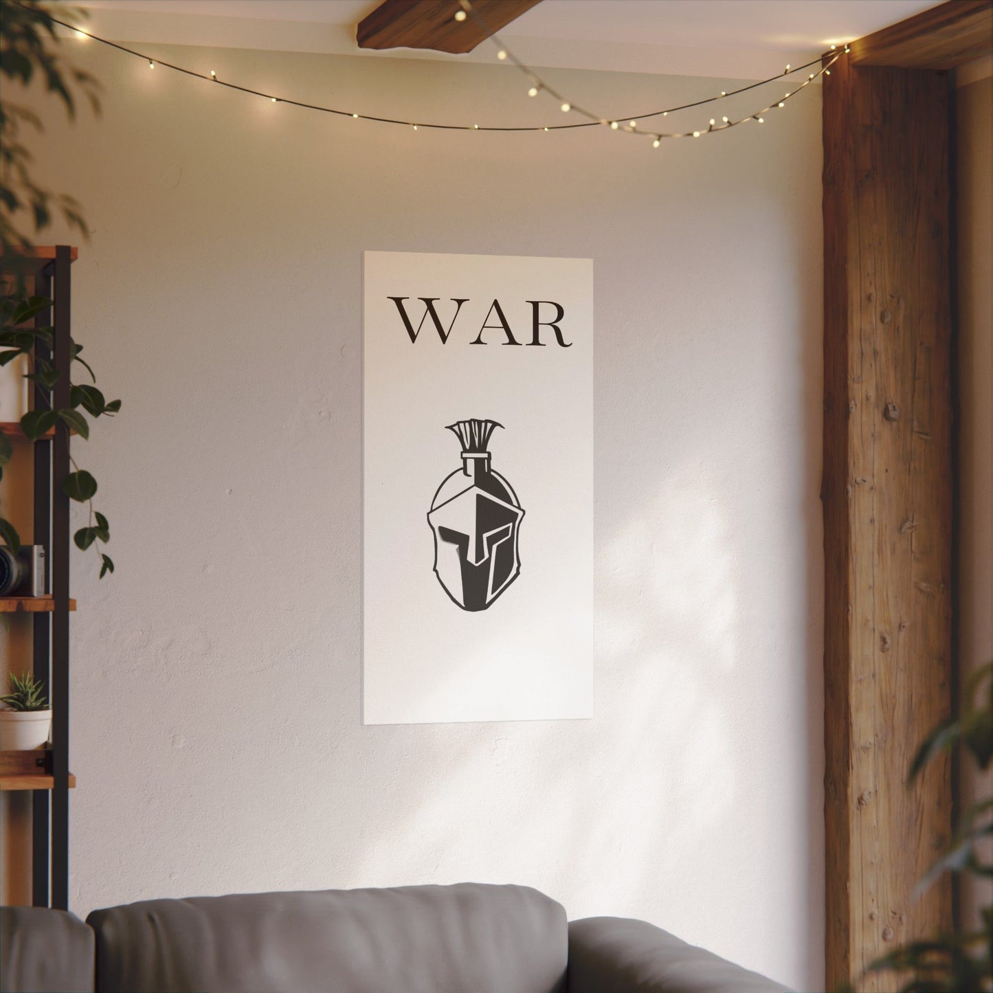 WAR- Canvas with Spartan Helmet