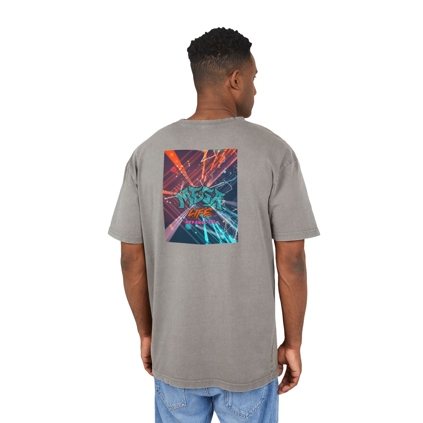 MegaLife- Men's Acid Washed Oversized Graphic Tee