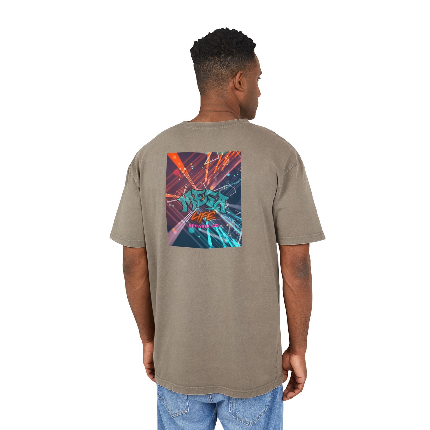 MegaLife- Men's Acid Washed Oversized Graphic Tee