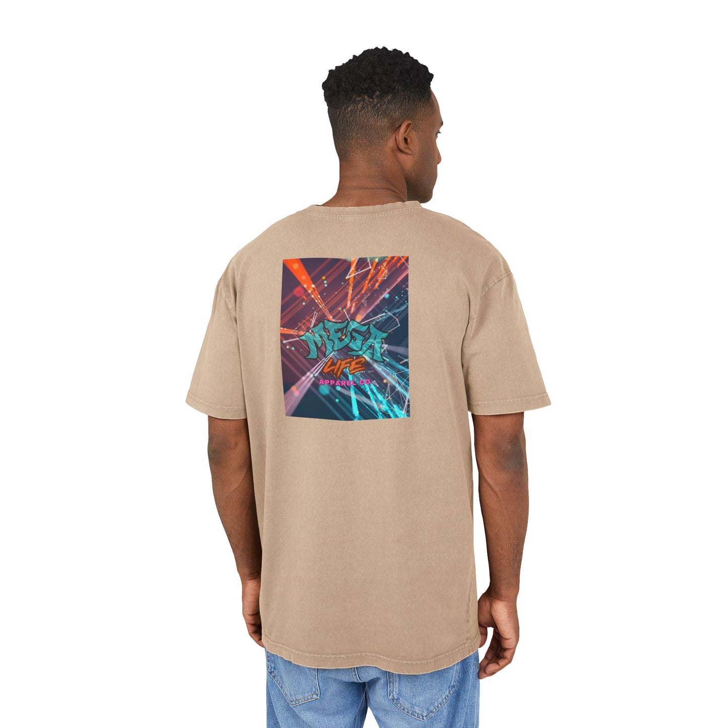 MegaLife- Men's Acid Washed Oversized Graphic Tee