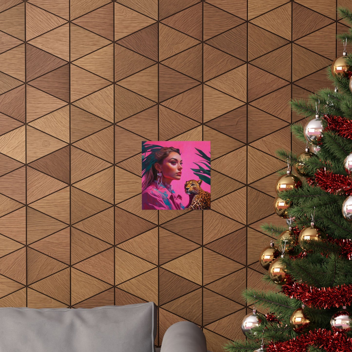 Vertical Posters - Ai Girl with Cheetah Print