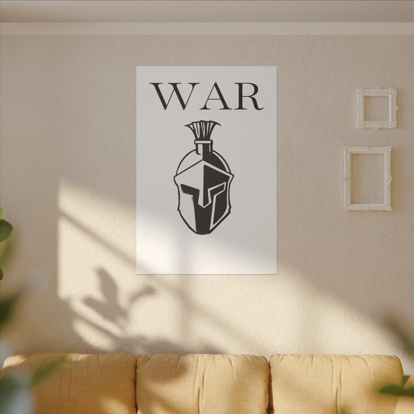 WAR- Canvas with Spartan Helmet