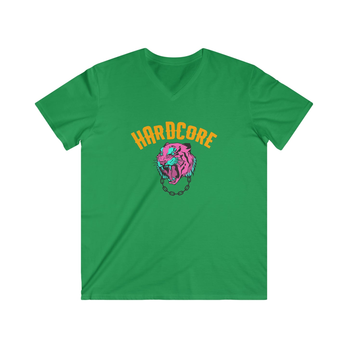 "Hardcore" (Men's Fitted V-Neck Short Sleeve Tee)