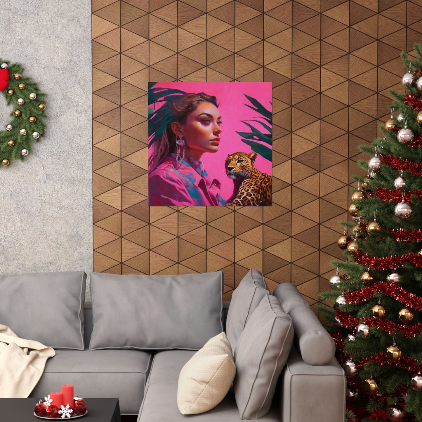 Vertical Posters - Ai Girl with Cheetah Print