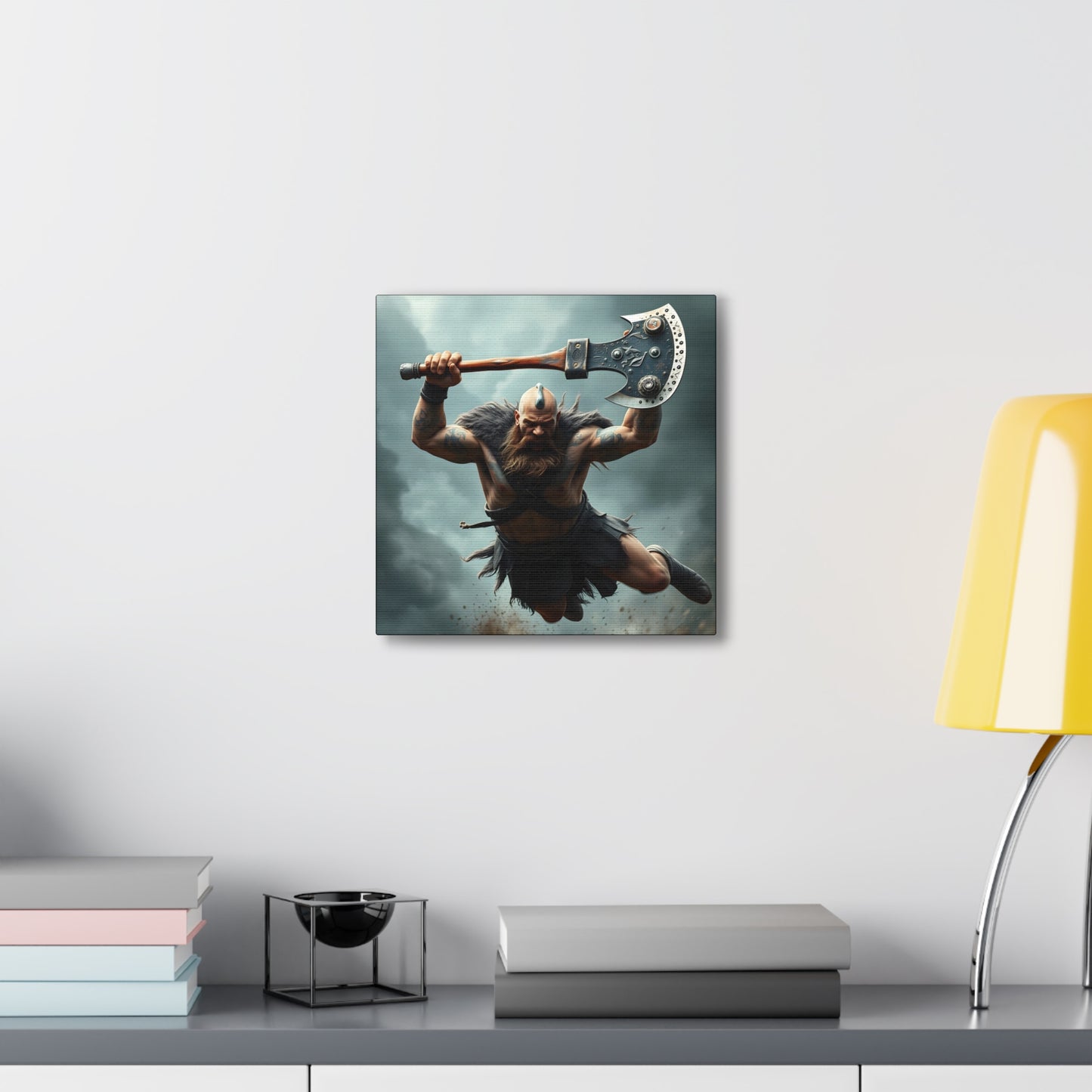 Viking Beserker in Mid Air Assault- Canvas Print