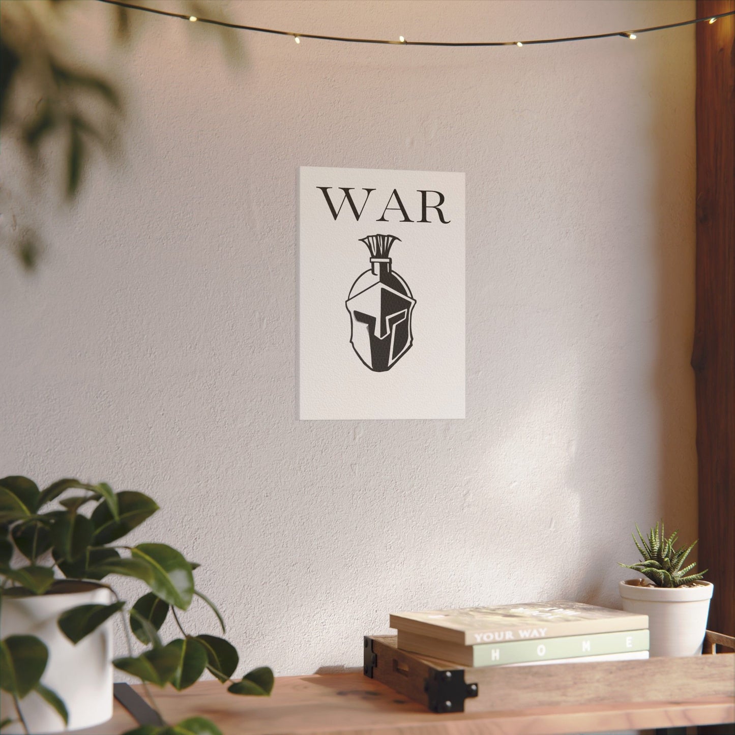 WAR- Canvas with Spartan Helmet