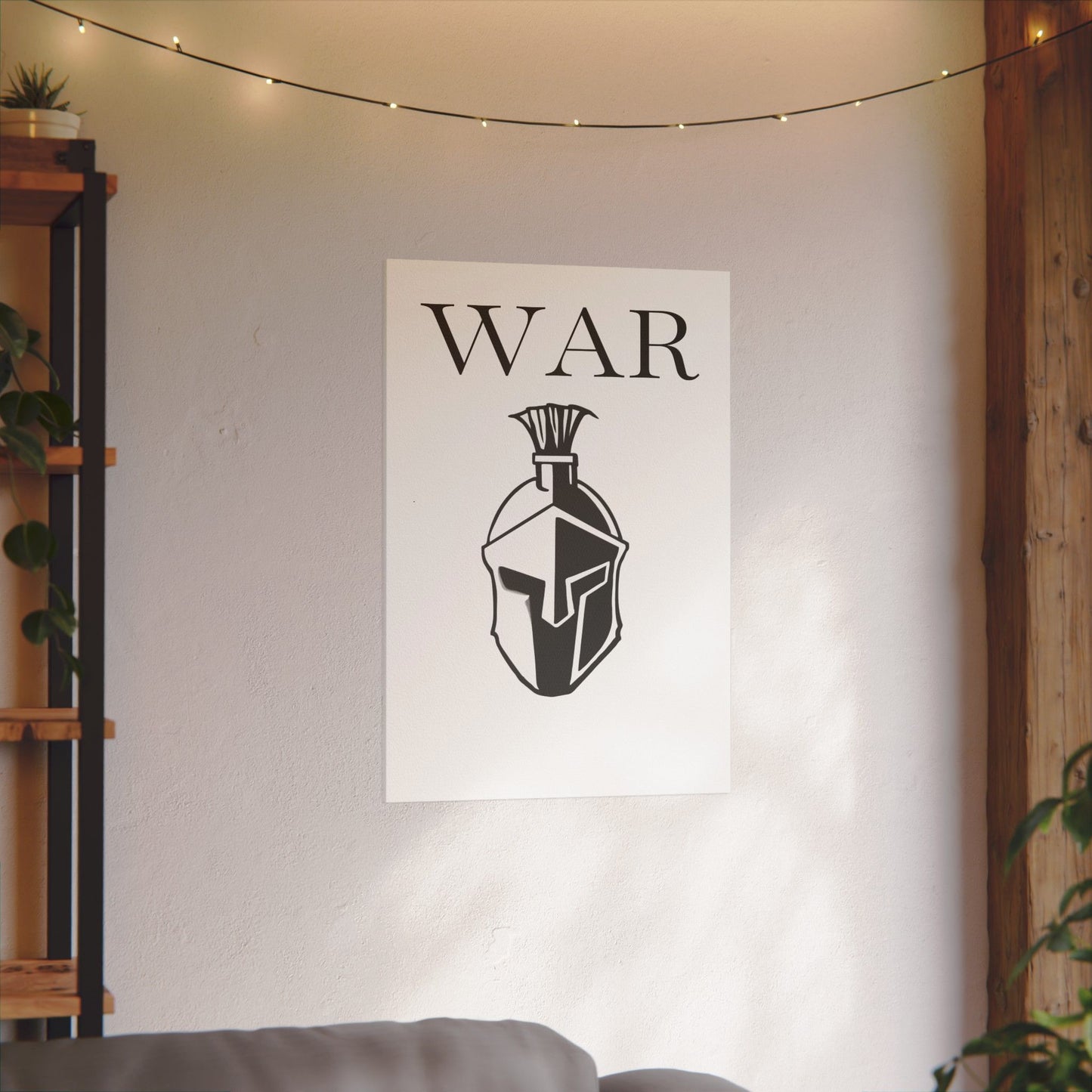 WAR- Canvas with Spartan Helmet
