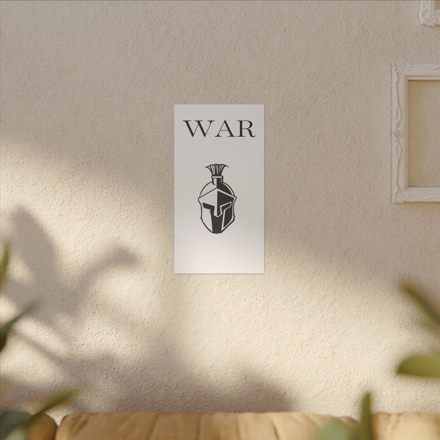 WAR- Canvas with Spartan Helmet
