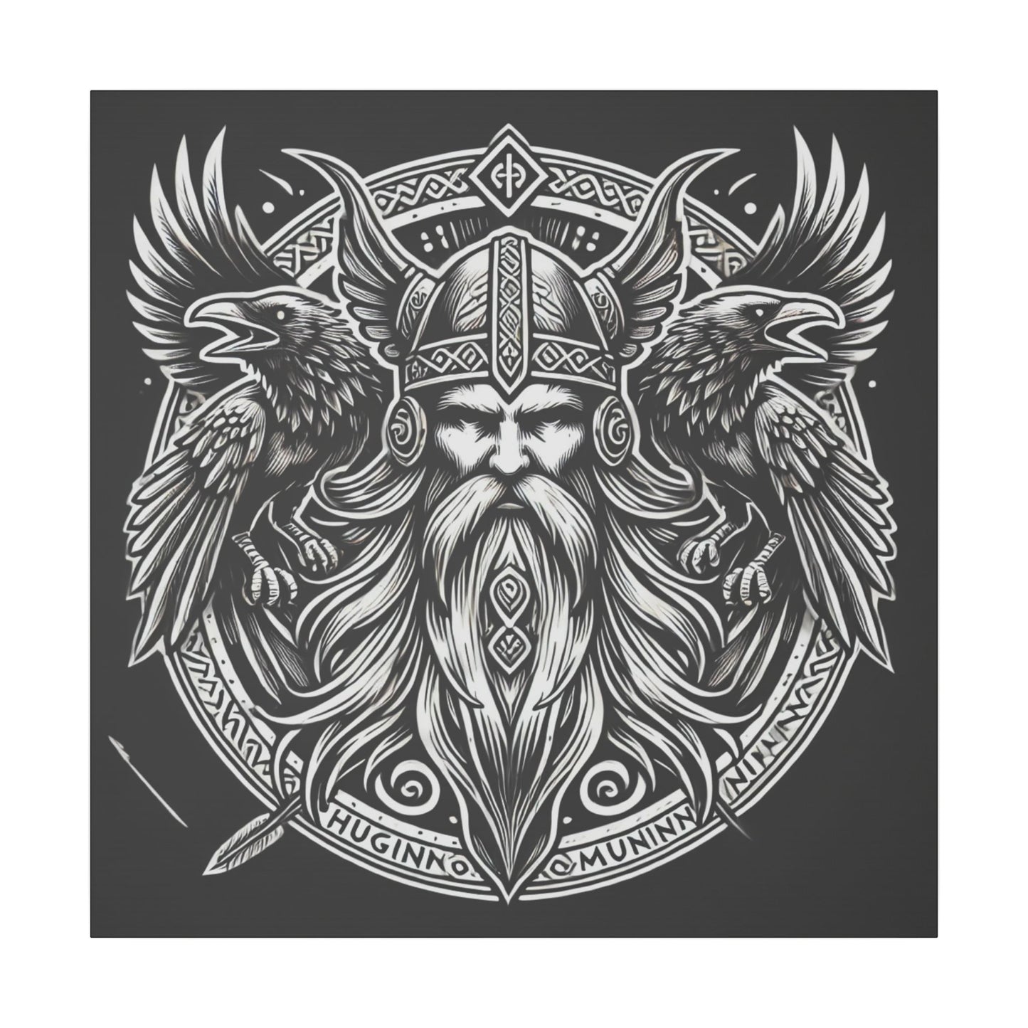 Norse God Odin with His Ravens- Canvas Wall Art