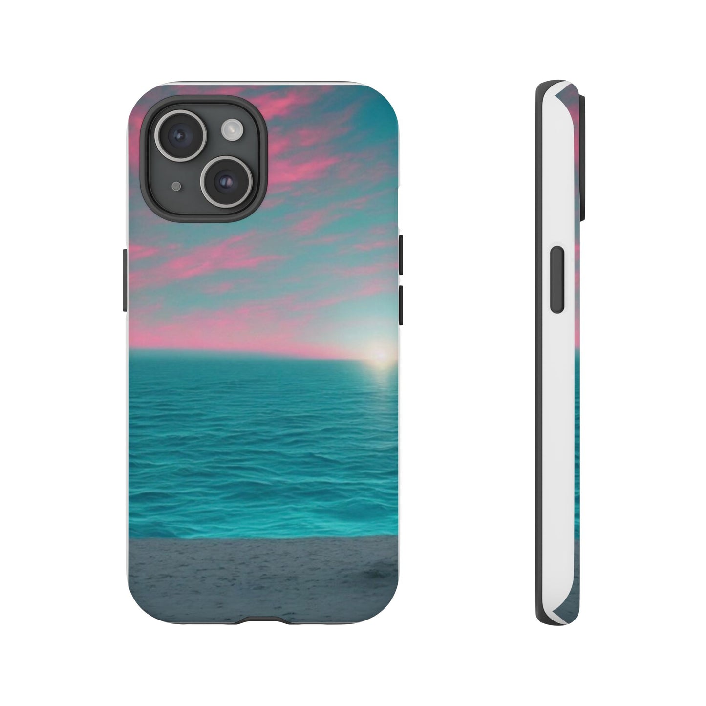 Phone Case - Pink Clouds and Ocean Scene