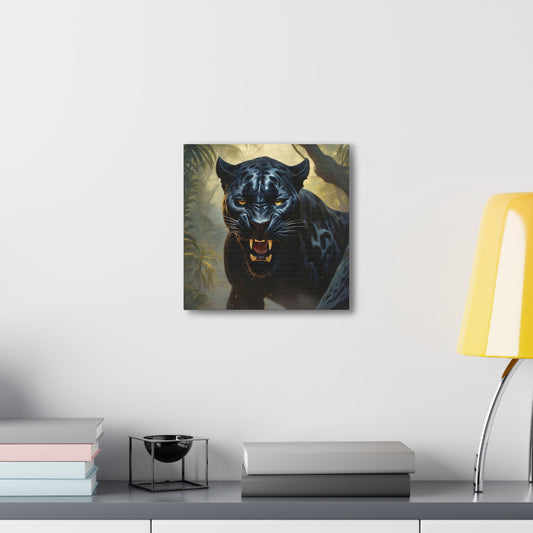 Roaring Black Panther in the Jungle Wall Art