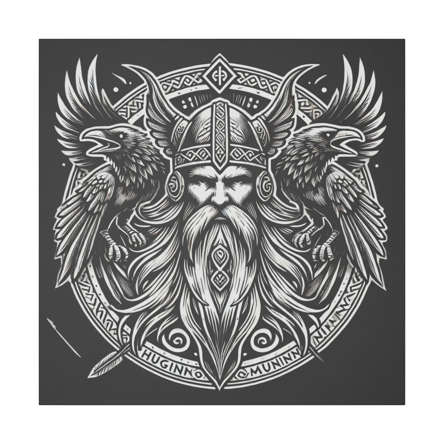 Norse God Odin with His Ravens- Canvas Wall Art