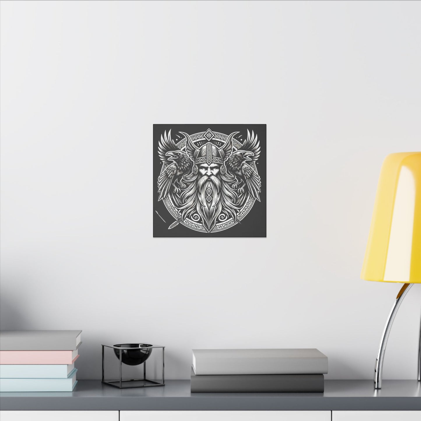 Norse God Odin with His Ravens- Canvas Wall Art