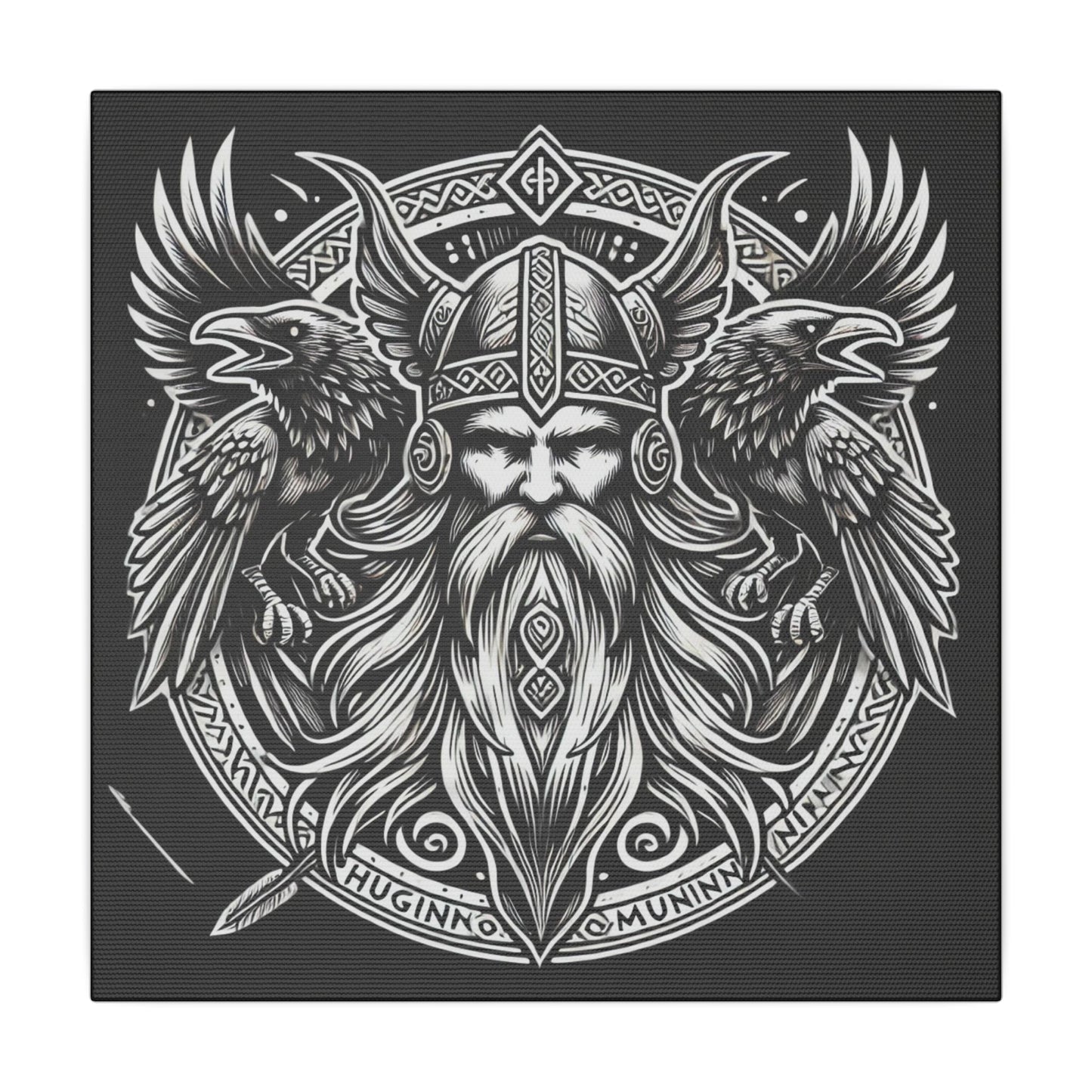 Norse God Odin with His Ravens- Canvas Wall Art