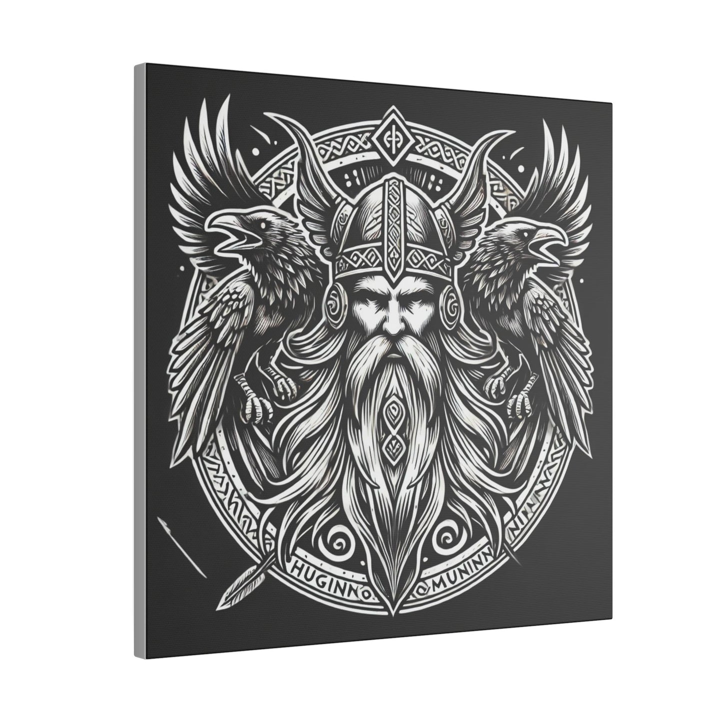 Norse God Odin with His Ravens- Canvas Wall Art