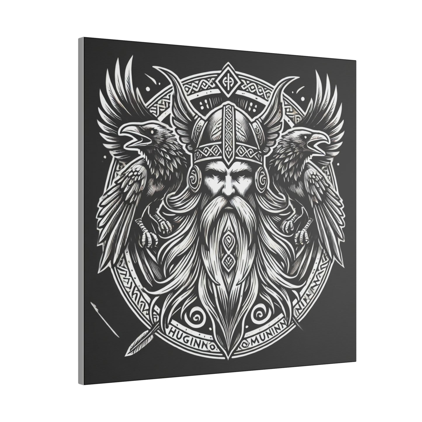 Norse God Odin with His Ravens- Canvas Wall Art