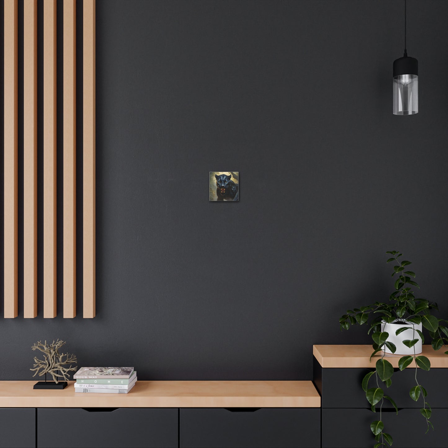 Roaring Black Panther in the Jungle Wall Art