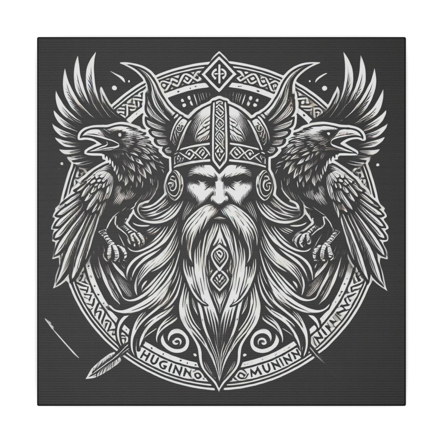 Norse God Odin with His Ravens- Canvas Wall Art
