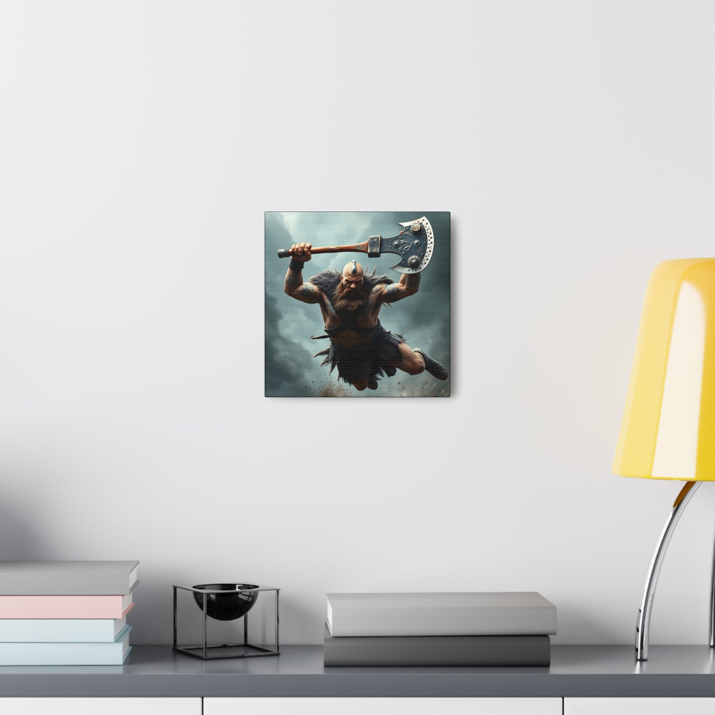 Viking Beserker in Mid Air Assault- Canvas Print