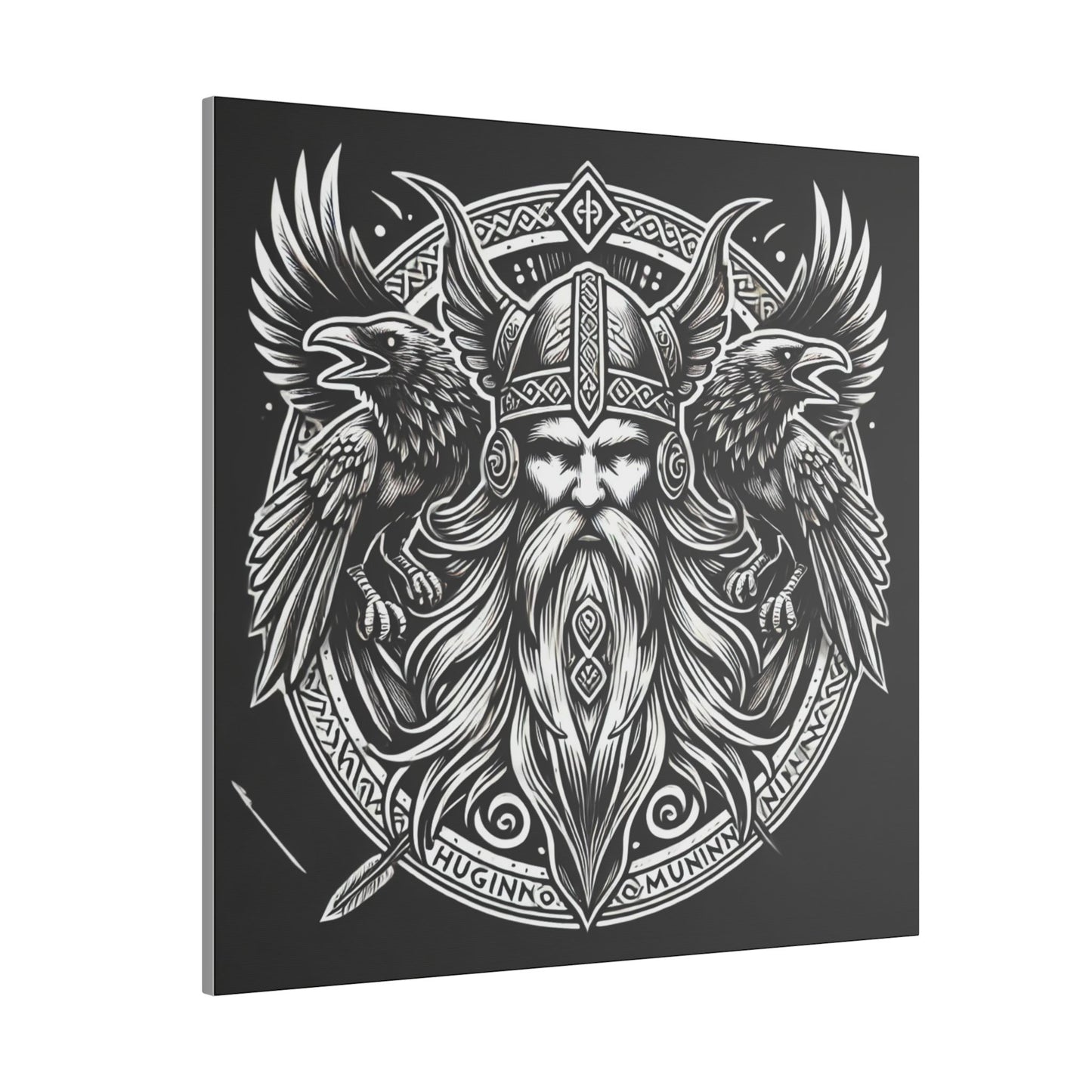 Norse God Odin with His Ravens- Canvas Wall Art