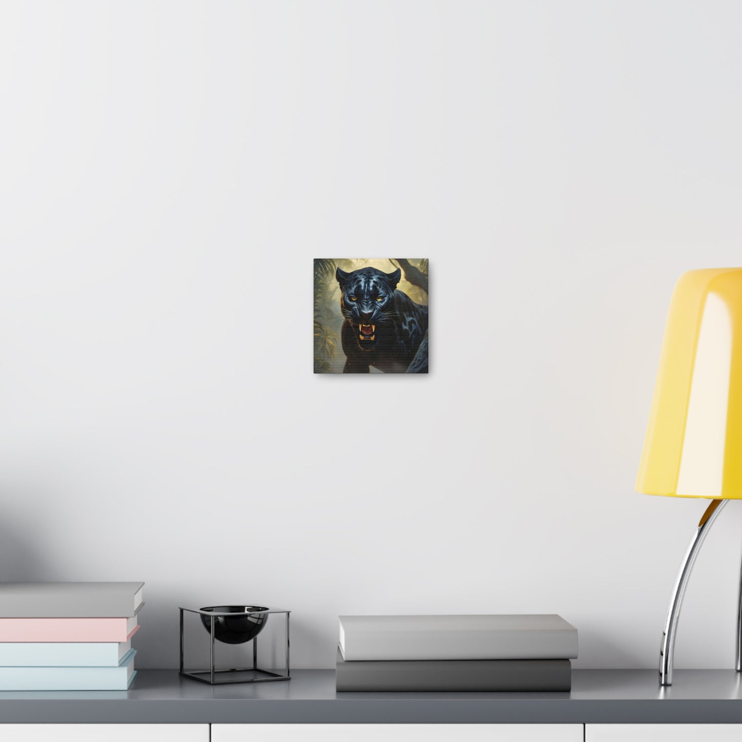 Roaring Black Panther in the Jungle Wall Art