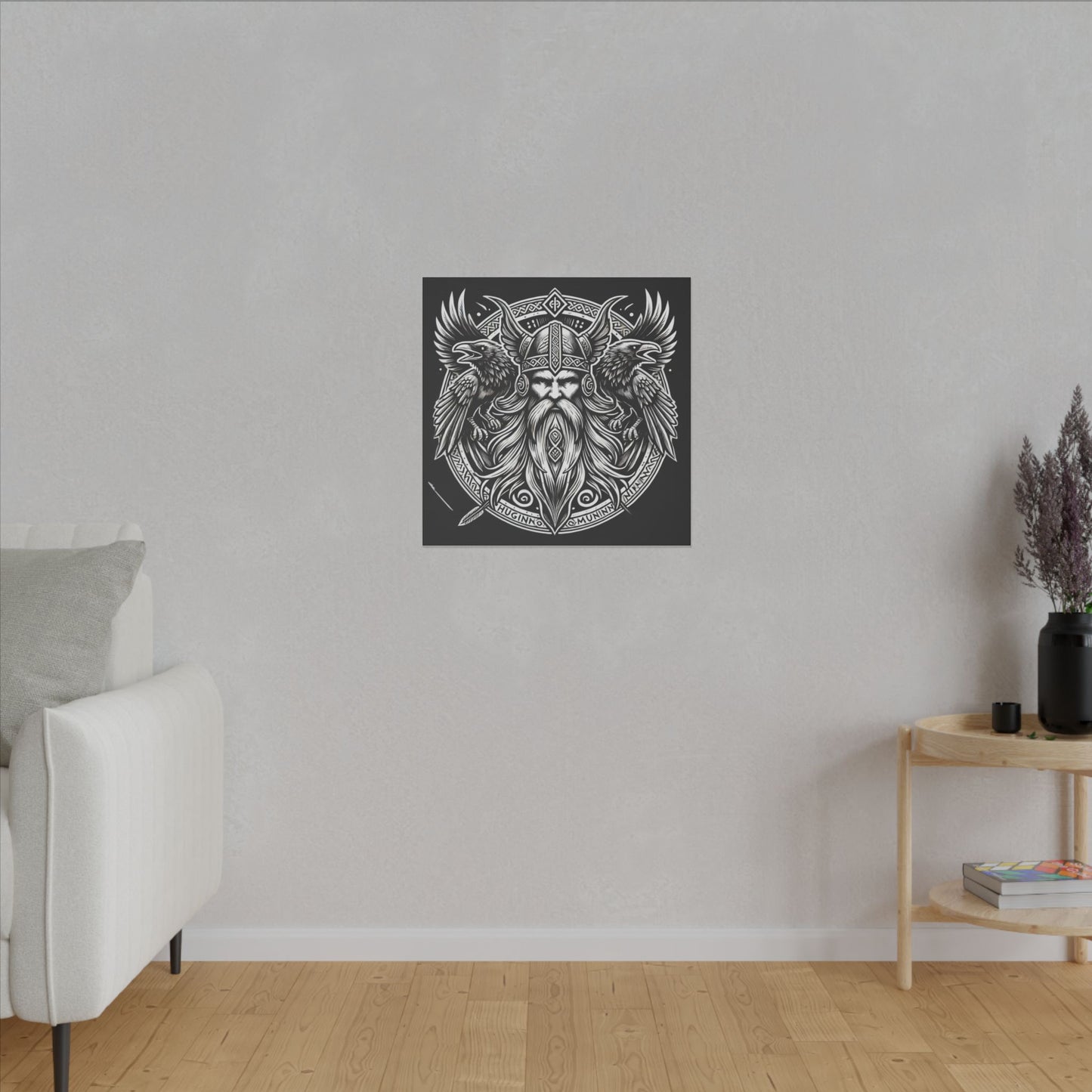 Norse God Odin with His Ravens- Canvas Wall Art