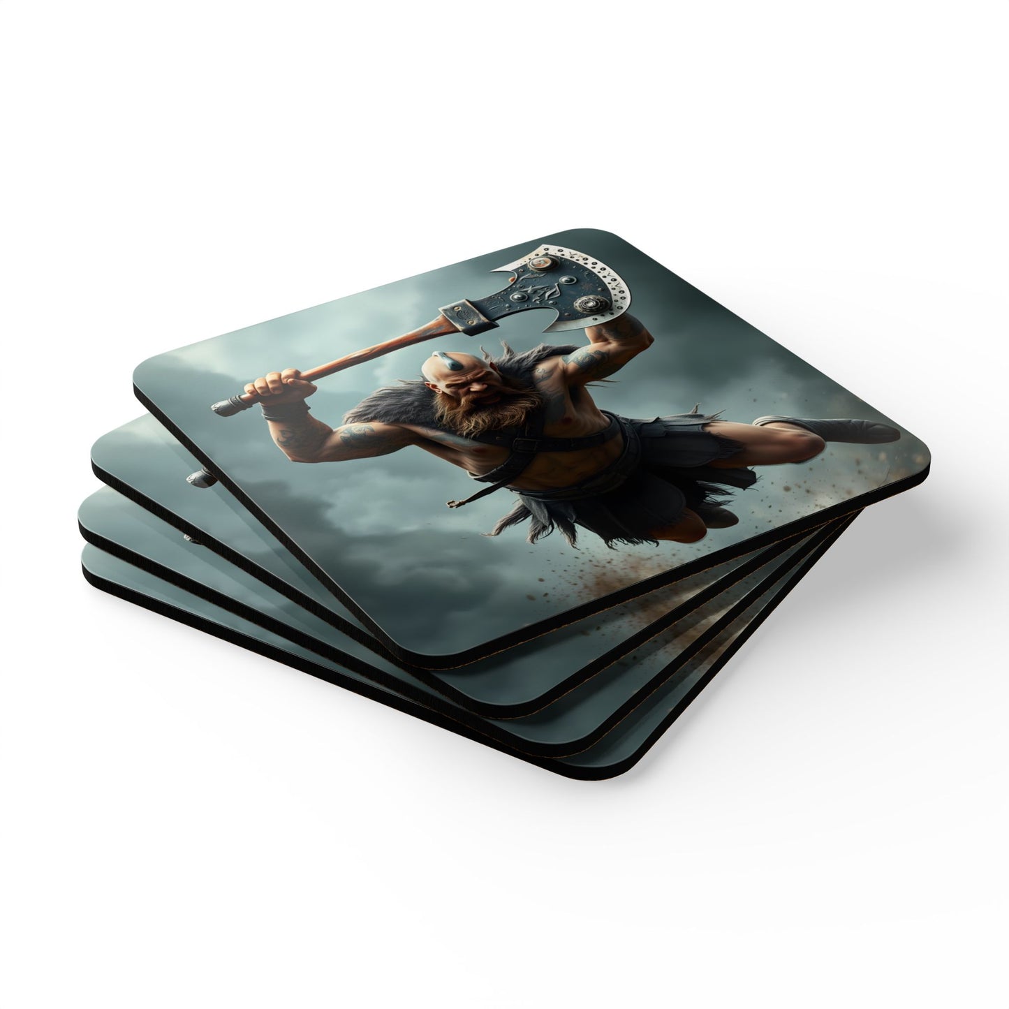 Coaster Set - Viking Beserker in Mid Air Assault