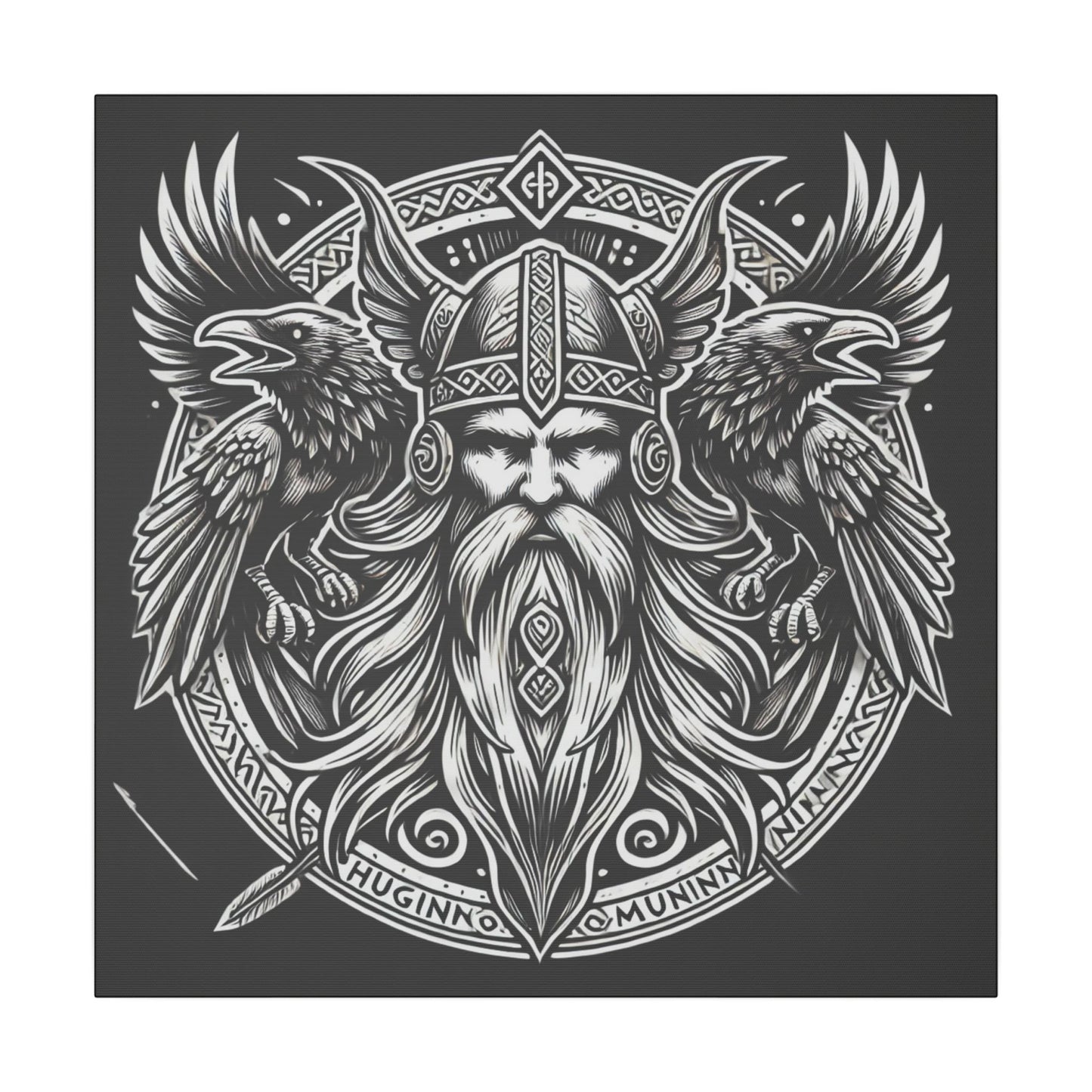 Norse God Odin with His Ravens- Canvas Wall Art