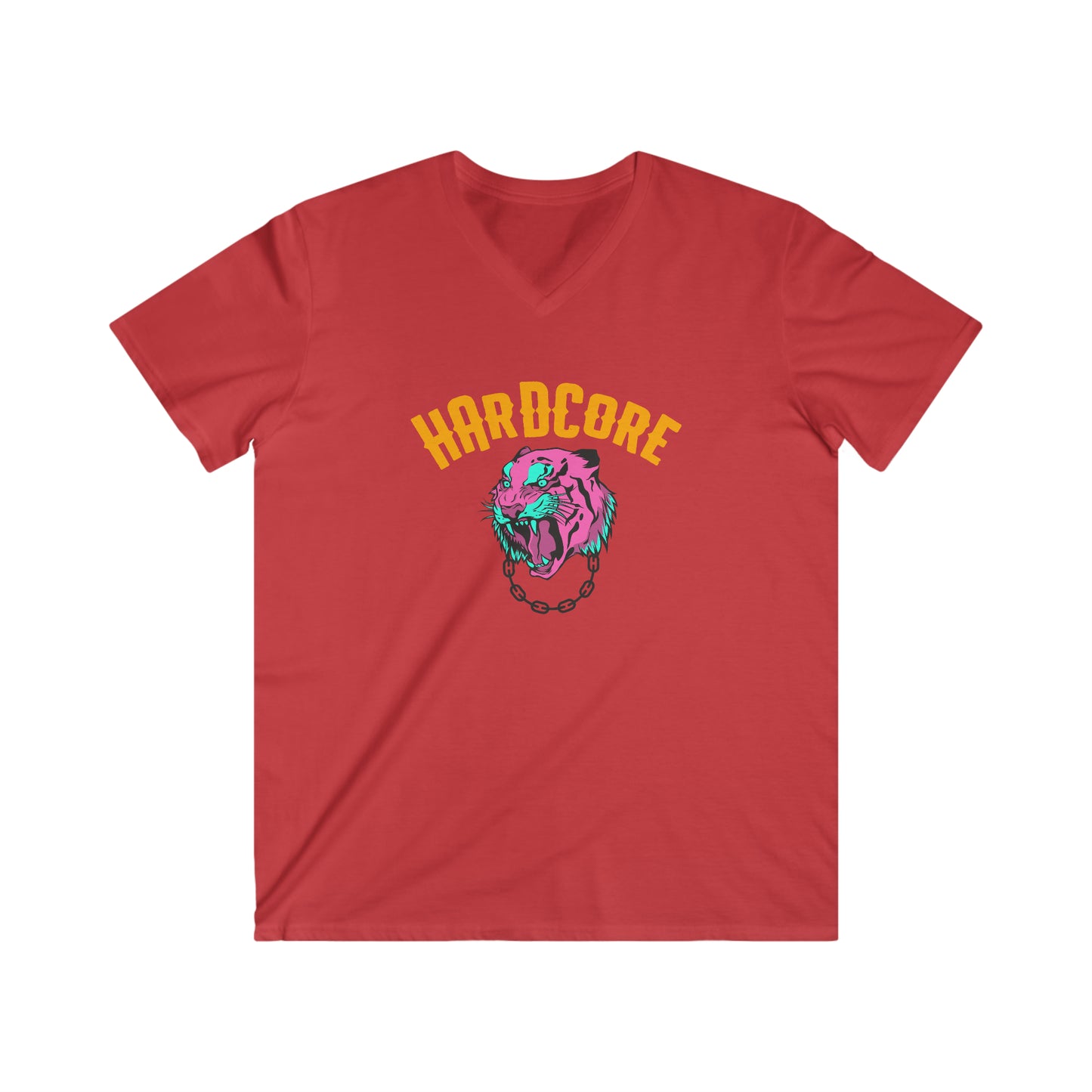 "Hardcore" (Men's Fitted V-Neck Short Sleeve Tee)
