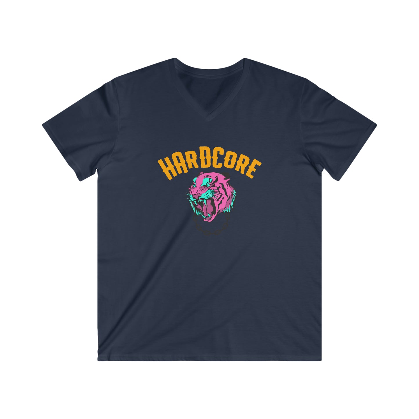 "Hardcore" (Men's Fitted V-Neck Short Sleeve Tee)