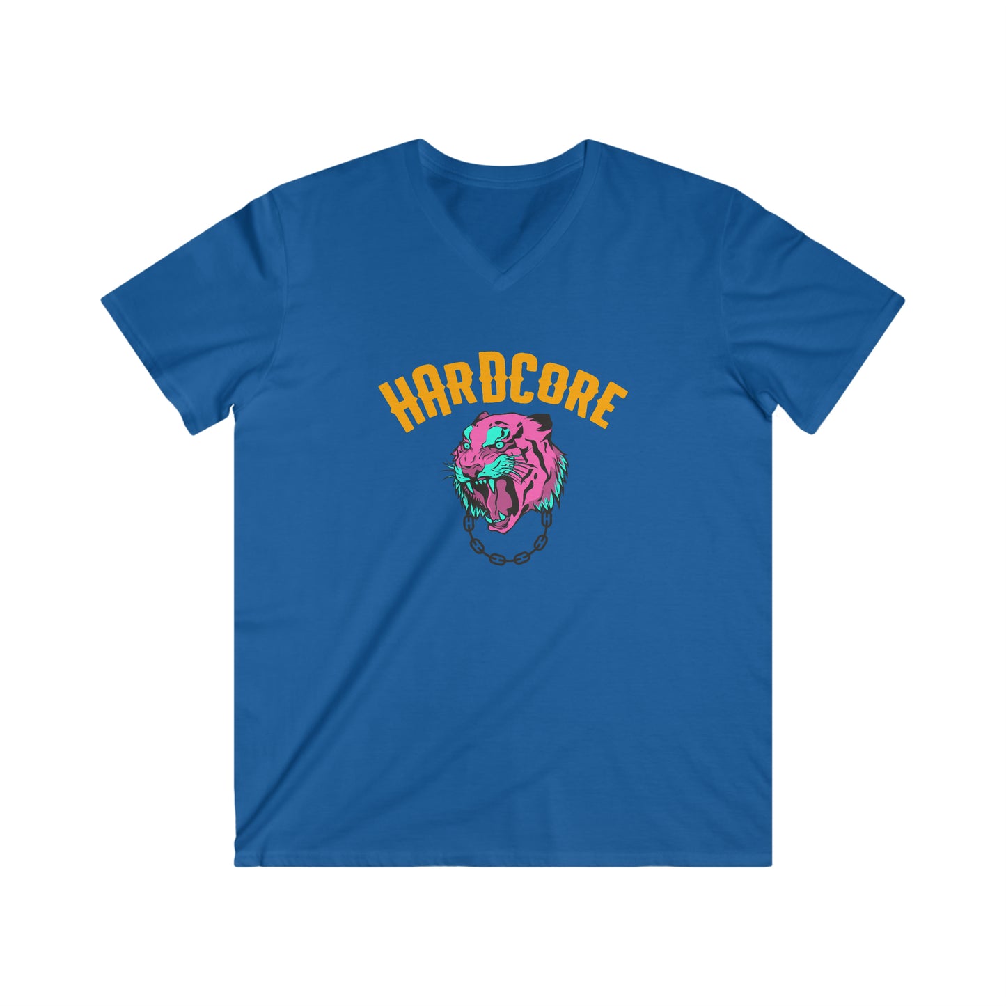 "Hardcore" (Men's Fitted V-Neck Short Sleeve Tee)